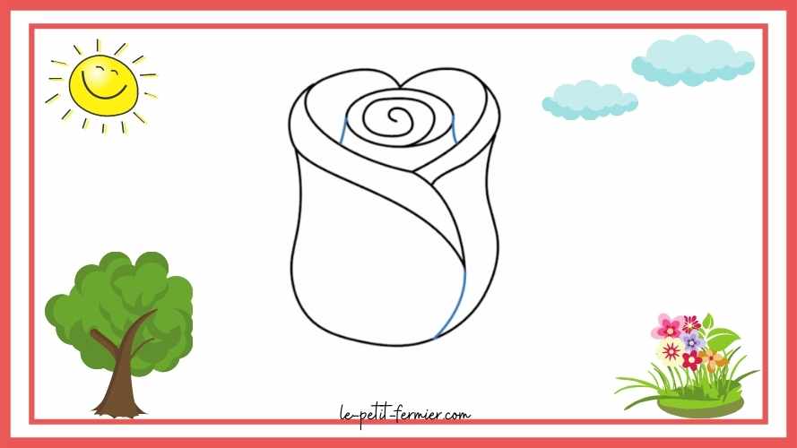 How to draw a rose easily -
