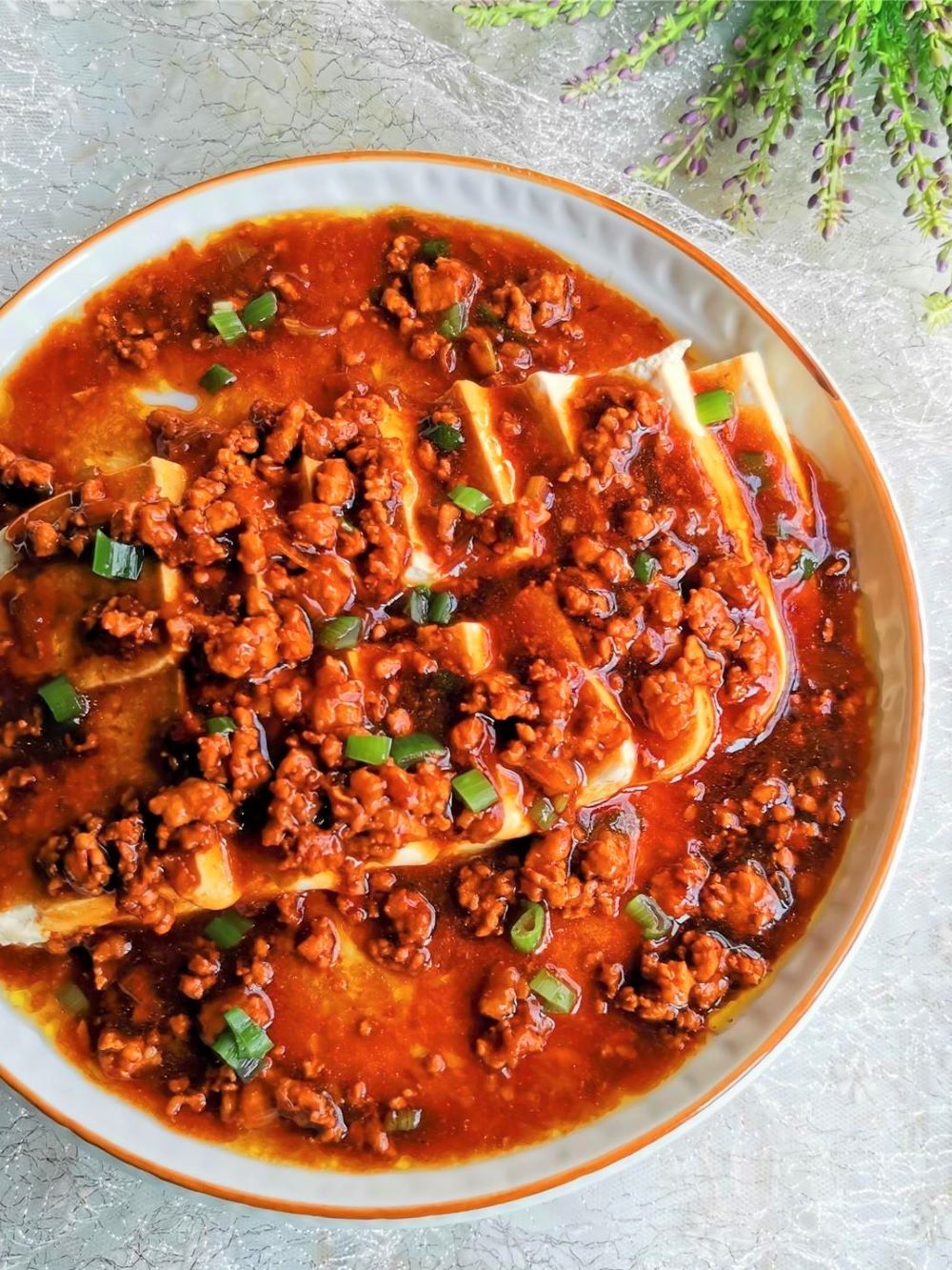 Steamed tofu and egg in minced meat sauce 2022