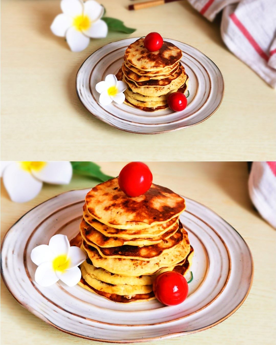 Banana and egg pancakes for brekfast 