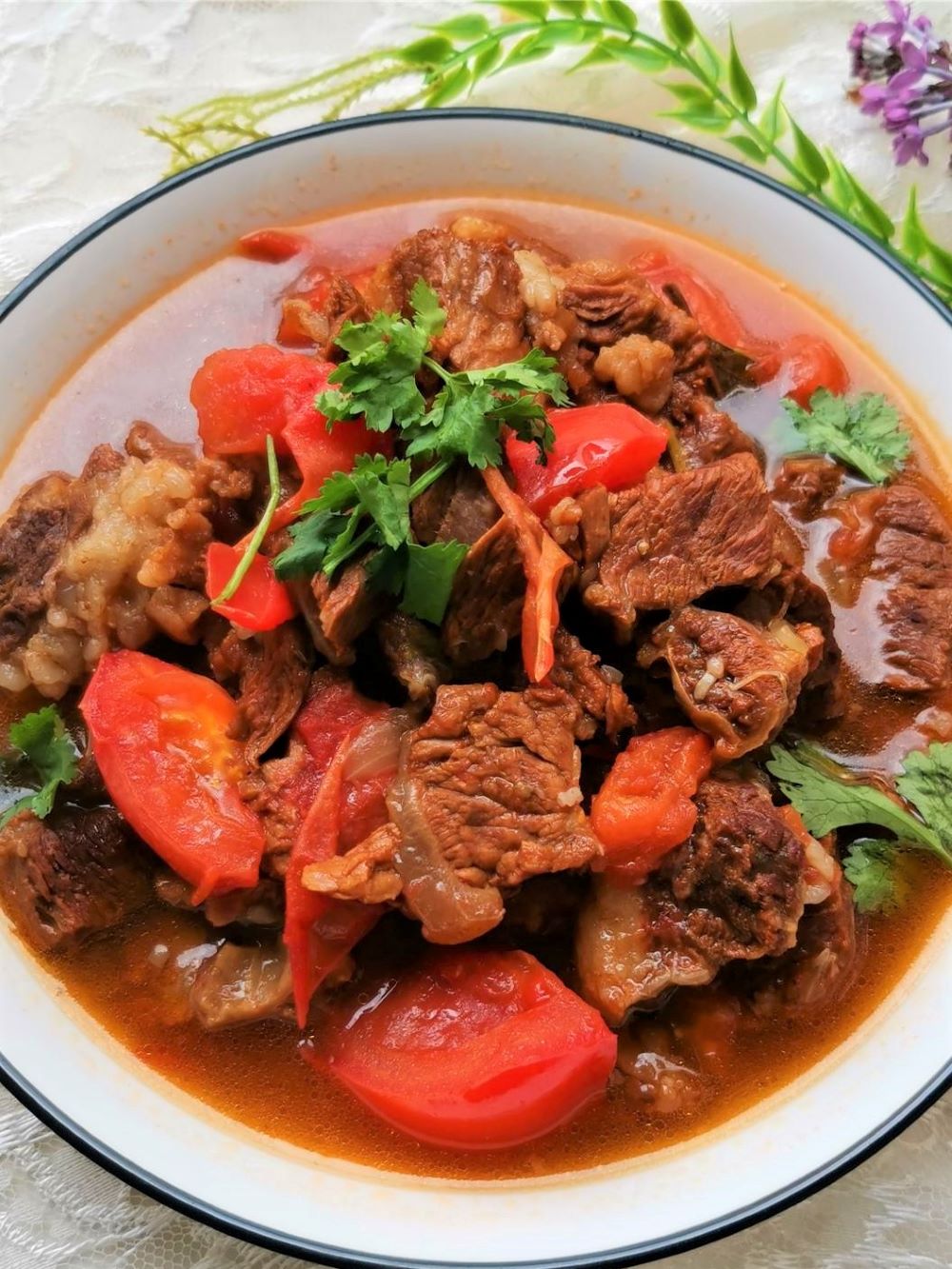 Beef stew with tomatoes recipe