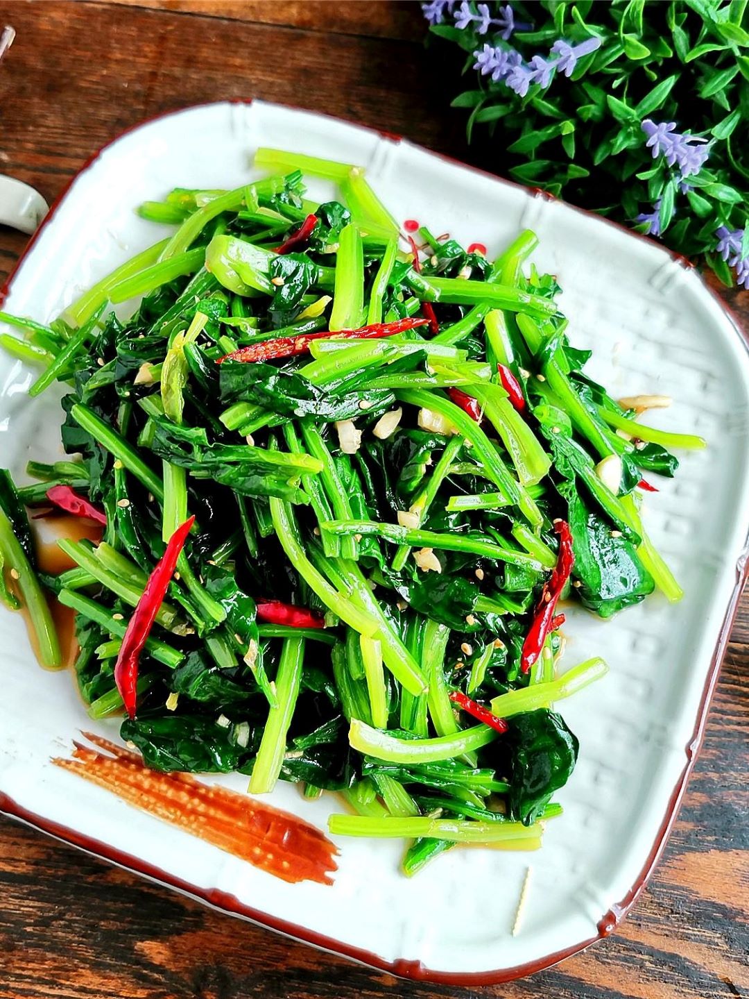 Chinese Spinach Salad Healthy Vegetarian Cold Dish