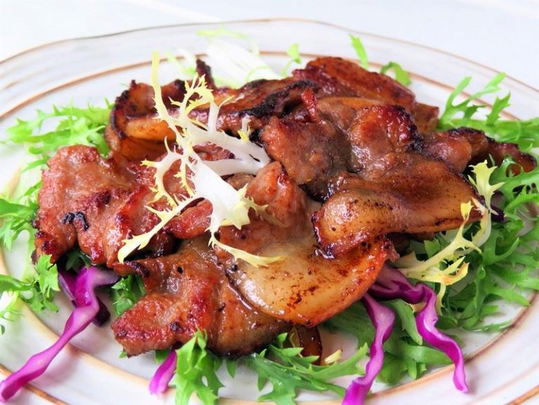 Simple Fried Pork Belly Asian style food, Korean food