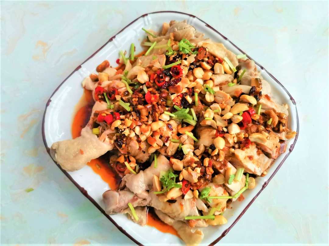 Spicy cold chicken legs chicken drumsticks in chili sauce salad China food Chinese homemade dish recipe 